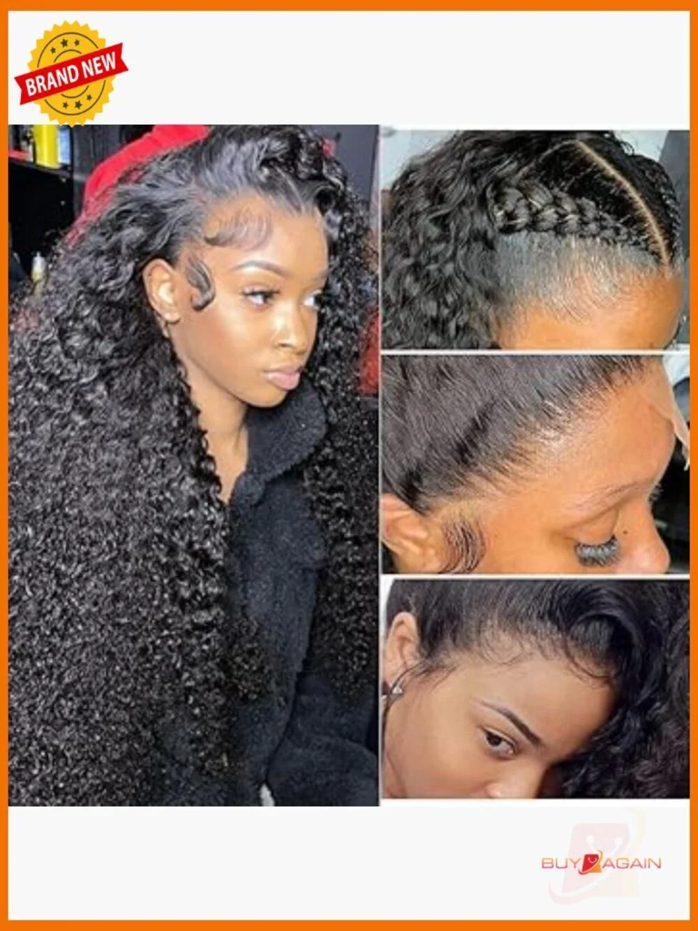 250% Density 13x6 HD Transparent Lace Front Wig Human Hair Kinky Curly Pre